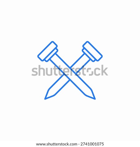 crossed nails icon sign vector