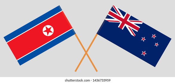 Crossed New Zealand and Korean flags