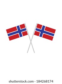 Crossed Norway Flags - Vector