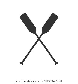 Crossed oars graphic icon.  Boat oars sign Isolated on white background. Vector illustration