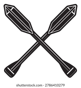 Crossed oars icon for rowing or boating activities symbol of water sports and recreation illustration of two paddles