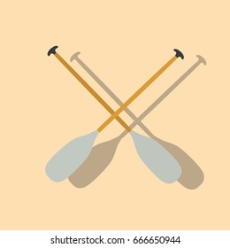 Crossed oars icon, vector illustration design. Boats collection.