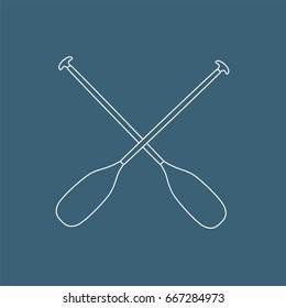 Crossed oars icon, vector illustration design. Boats collection.