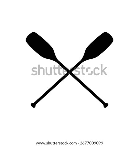 Crossed oars silhouette vector flat illustration design.
