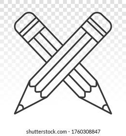 crossed on pencil icon for apps or website