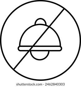 Tachado campana. Desactiva el sonido, el modo silencioso, la prohibición, desactiva las notificaciones, los mensajes, las comunicaciones, el tono de llamada, la llamada y el recordatorio. Icono de conjunto de Vector en línea, negro y colores estilos aislados eps 10.