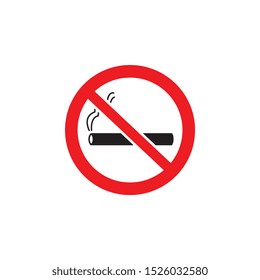 Crossed out cigarette icon in circle red frame forbidding symbol the vector illustration isolated on white background. Smoking prohibition warning sign.