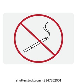 Crossed out cigarette. Icon symbol ban. Sign forbidden. Vector illustration. stock image.