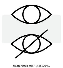 Crossed out eye icon. Search icon vector. Sign forbidden. Vector illustration. stock image.