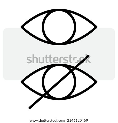 Crossed out eye icon. Search icon vector. Sign forbidden. Vector illustration. stock image.