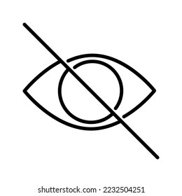 icono de vector ocular tachado
