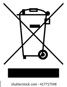 The Crossed Out Wheelie Bin with Bar Symbol , Waste Electrical and Electronic Equipment recycling sign , vector illustration