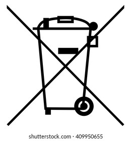 The Crossed Out Wheelie Bin Symbol , Waste Electrical and Electronic Equipment  recycling sign , vector illustration