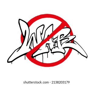 Crossed out word war with black and white coating. Vector illustration.