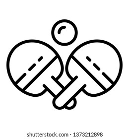 Crossed paddle icon. Outline crossed paddle vector icon for web design isolated on white background