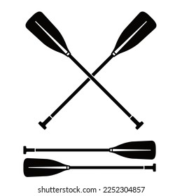 Crossed Paddle Oars water activity Clapperboard Vector Icon Illustration Silhouette