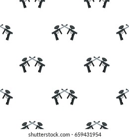 Crossed paintball guns pattern seamless flat style for web vector illustration