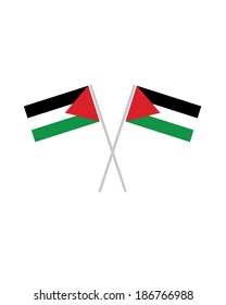 Crossed Palestine Flags - Vector