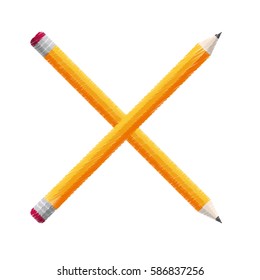 crossed pencils school icon vector illustration eps 10