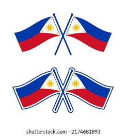 Symbol der philippinischen Nationalflagge. Einfache Vektorsymbol-Einstellung.