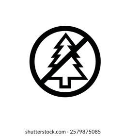 The crossed pine tree icon is used in maps and prohibits cutting down trees in an area