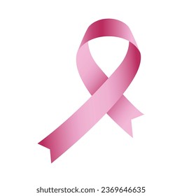 Crossed pink ribbon shape vector illustration for awareness breast cancer day on October. Awareness ribbon of breast cancer for women. Breast cancer awareness month concept.