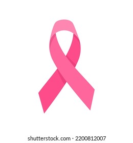 crossed pink ribbon symbol of world cancer day