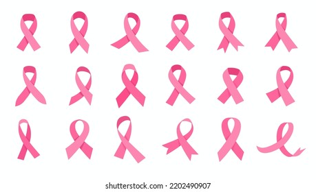 crossed pink ribbon symbol of world cancer day