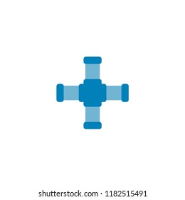 Crossed pipeline icon flat element. Vector illustration of crossed pipeline icon flat isolated on clean background for your web mobile app logo design.