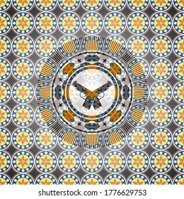 Kreuzpistolen Symbol im arabischen Stil. Arabeske Einrichtung. 