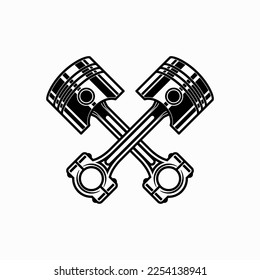 crossed pistons logo icon vector