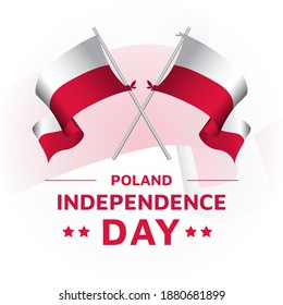 Crossed Poland flags poles. template for independence day, National day poster design. vector illustration EPS 10