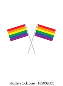 Crossed Pride Flags - Vector