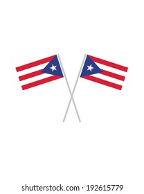 Crossed Puerto Rico Flags - Vector