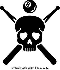 Crossed queque pool skull