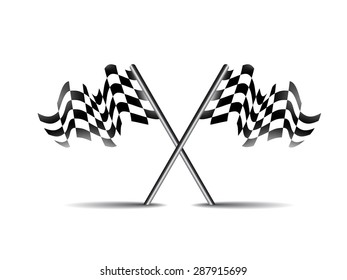 crossed race flag icon vector symbol