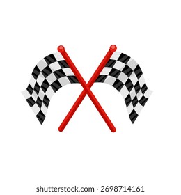 Banderas a cuadros de carreras cruzadas - Ilustración vectorial