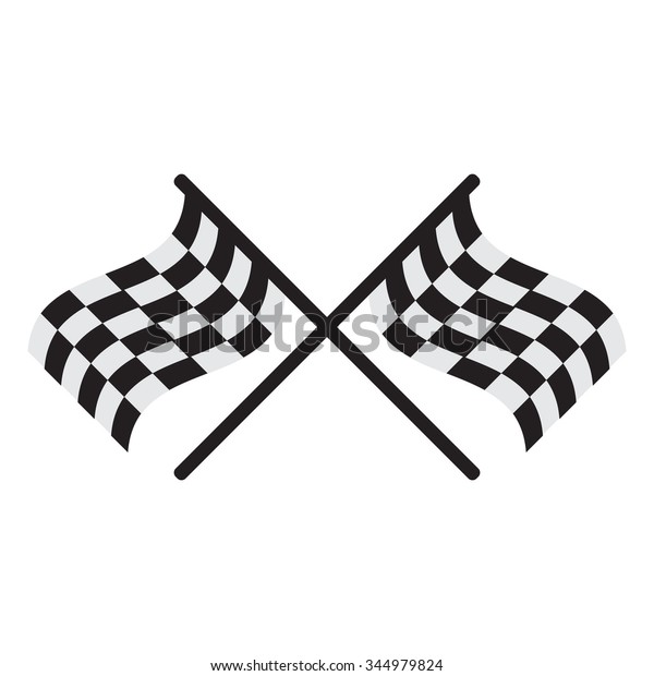 Crossed racing\
flags.Vector\
illustration.