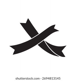 Crossed Ribbon Banner Shape Logo