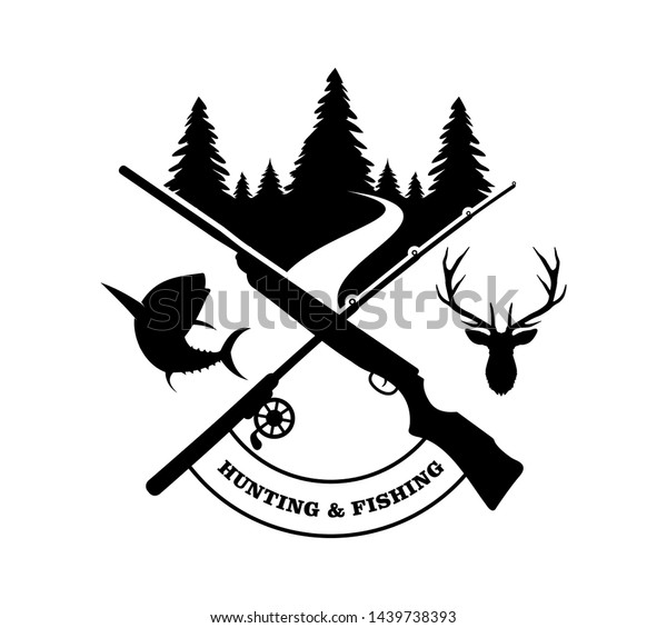Download Crossed Rifle Fishing Rod Logo Design Stock Vector ...