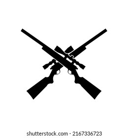 Crossed Rifles Silhouette Logo Template Stock Vector (Royalty Free ...