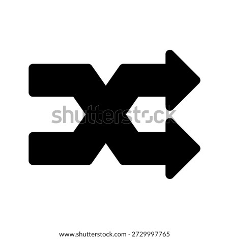 Crossed Right Arrows Symbolizing Movement and Change in Abstract Design