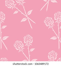 CROSSED ROSES FLOWERS PINK SEAMLESS PATTERN