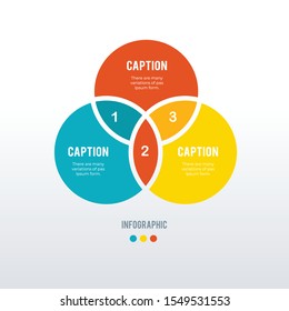 Crossed rounded infographic template design. Business concept info graph with 3 options, steps or processes. Vector visualization can be used for workflow layout, diagram, annual report, web