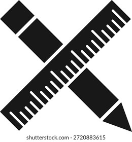 Crossed ruler and pencil Vector