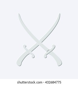 crossed sabers - light gray vector icon
