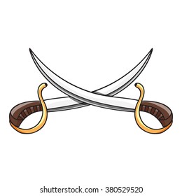 crossed sabers on a white background. Vector illustration, EPS 10