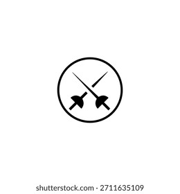 Diseño de Vector plano de ícono de espadas de cimitarra cruzadas.