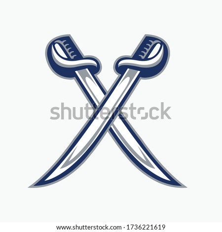 Crossed scimitar swords icon.cavalry swords.. Vector illustration