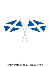 Crossed Scotland Flags - Vector